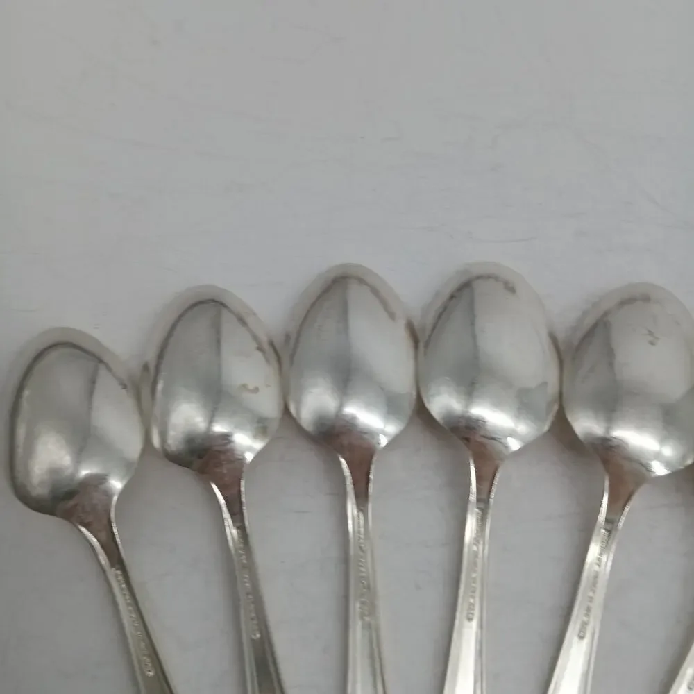8X Tsp Harmony House by Wallace Serenade Silverplate Flatware Teaspoons Vtg
